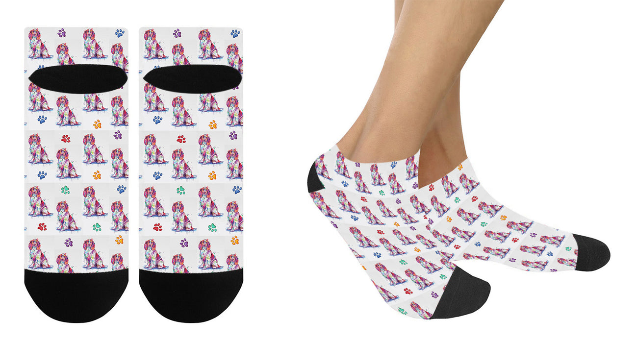 Watercolor Springer Spaniel Dogs Women's Ankle Socks