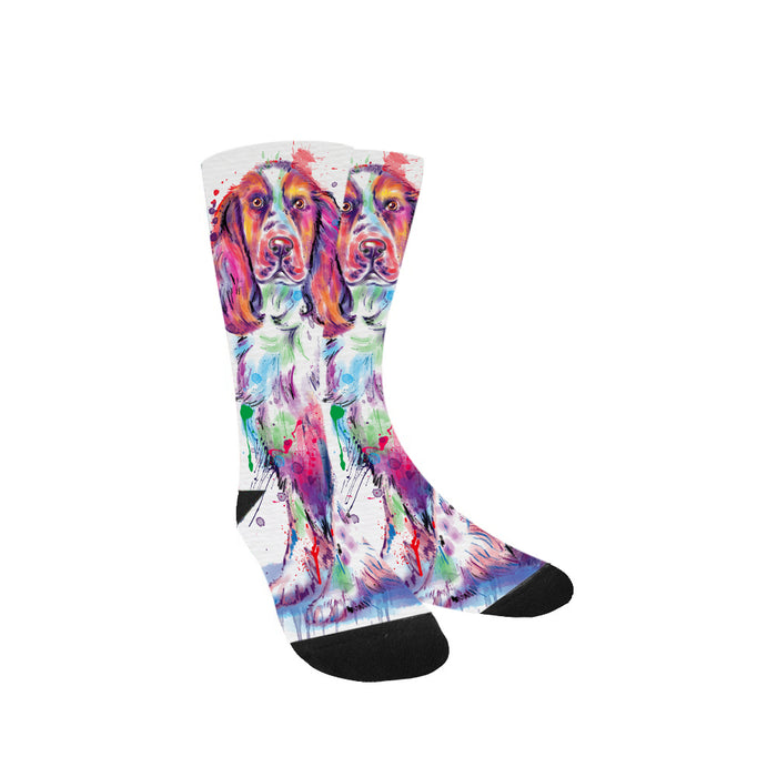 Watercolor Springer Spaniel Dog Women's Casual Socks