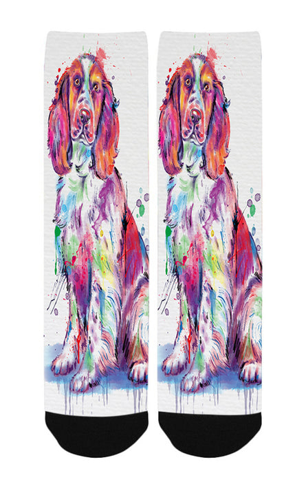Watercolor Springer Spaniel Dog Women's Casual Socks