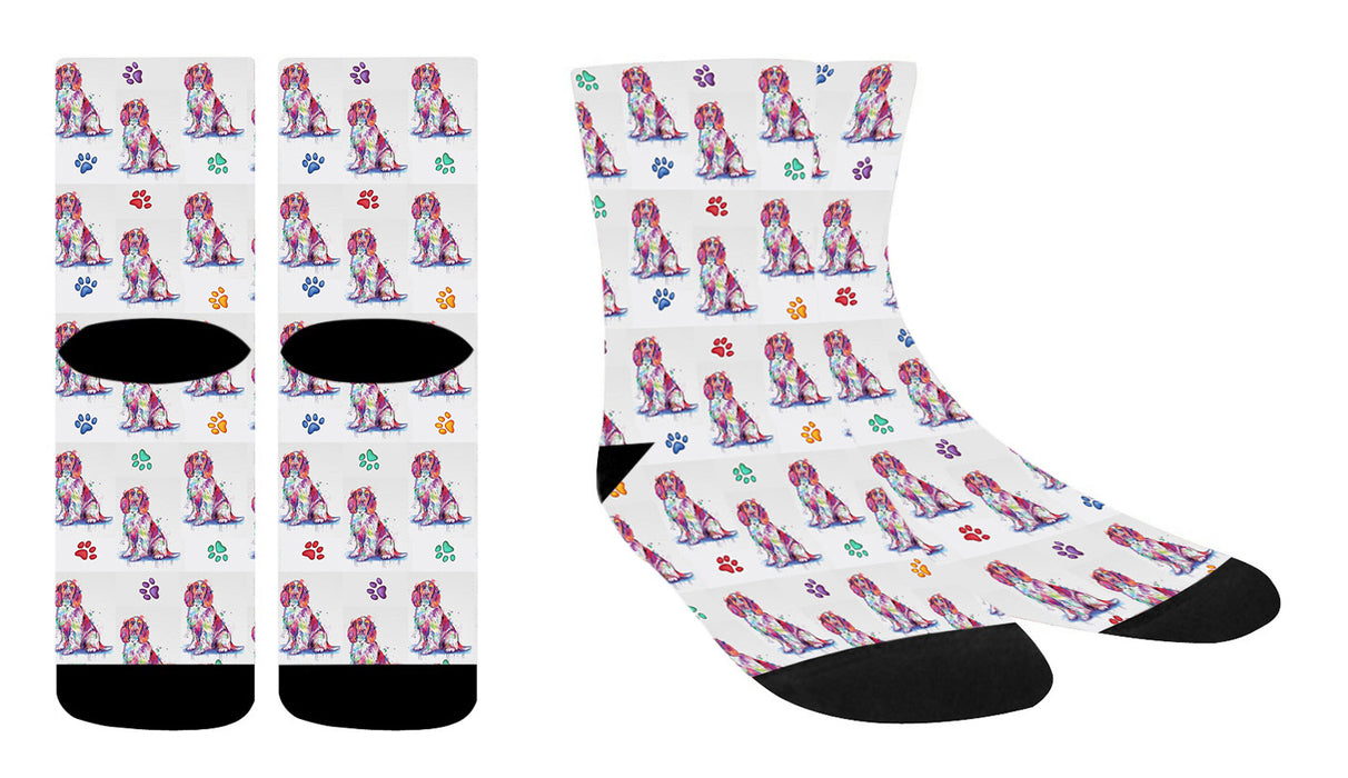 Watercolor Springer Spaniel Dogs Women's Socks