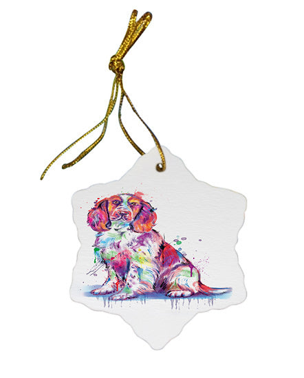 Watercolor Springer Spaniel Dog Star Porcelain Ornament SPOR57403