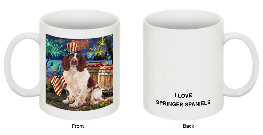 4th of July Independence Day Firework Springer Spaniel Dog Coffee Mug MUG49484