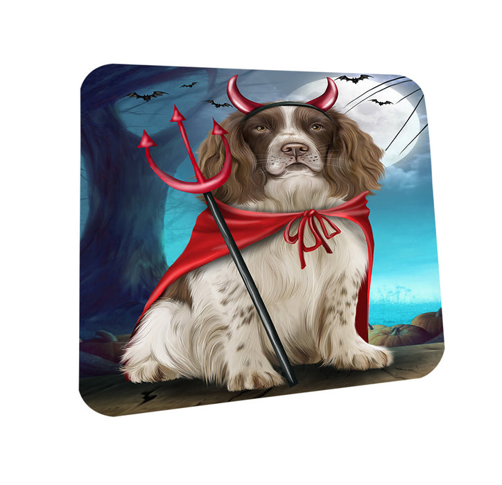 Happy Halloween Trick or Treat Springer Spaniel Dog Coasters Set of 4 CST54490