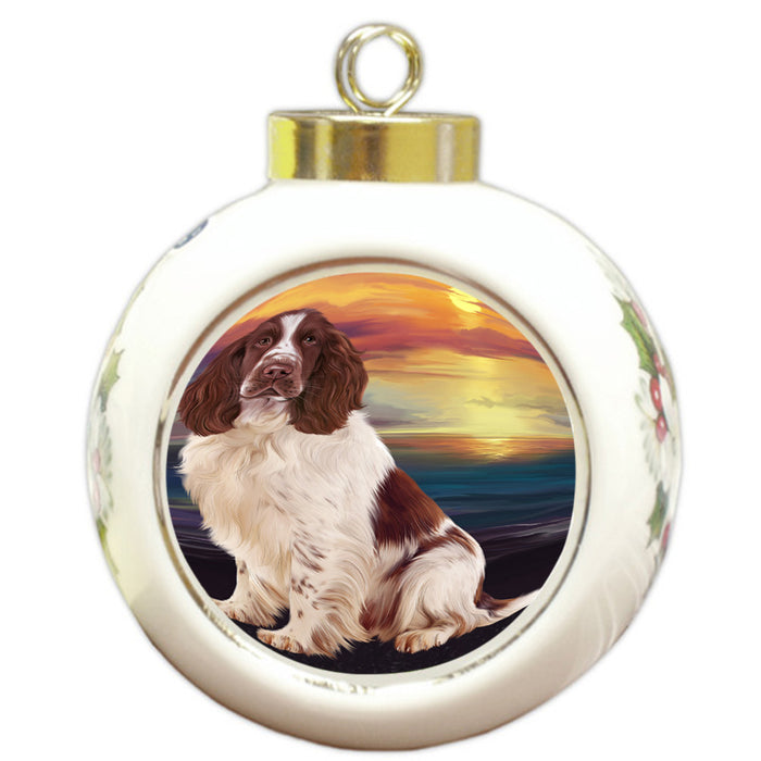 Springer Spaniel Dog Round Ball Christmas Ornament RBPOR54765