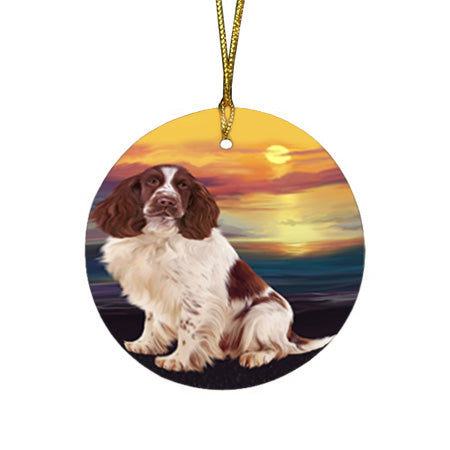 Springer Spaniel Dog Round Flat Christmas Ornament RFPOR54756