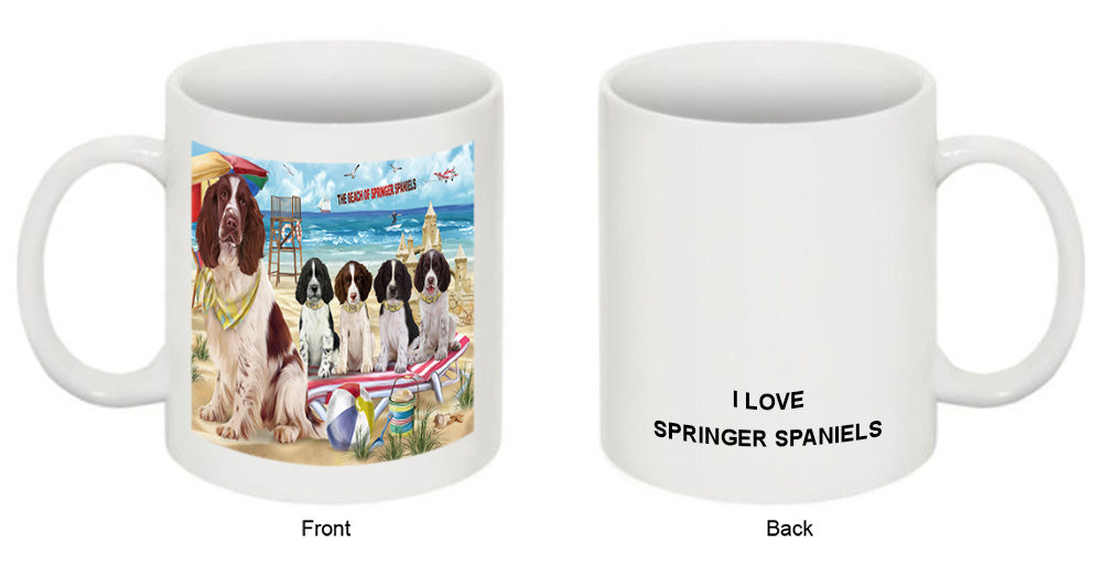 Pet Friendly Beach Springer Spaniels Dog Coffee Mug MUG49589