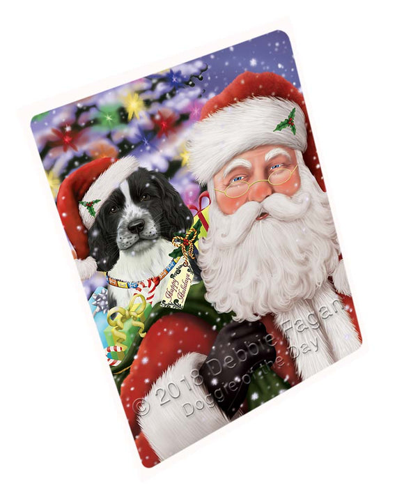 Santa Carrying Springer Spaniel Dog and Christmas Presents Cutting Board C71742