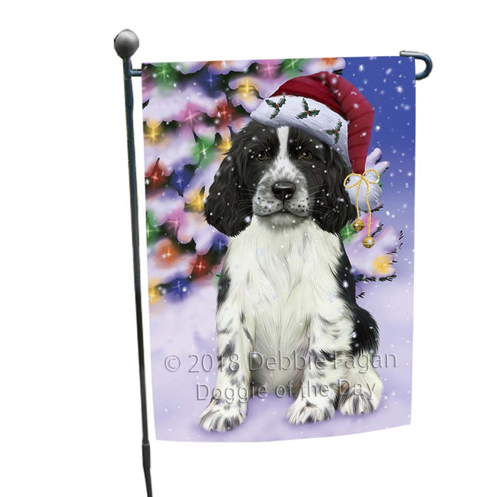 Winterland Wonderland Springer Spaniel Dog In Christmas Holiday Scenic Background Garden Flag GFLG56025