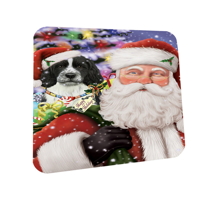 Santa Carrying Springer Spaniel Dog and Christmas Presents Coasters Set of 4 CST55493