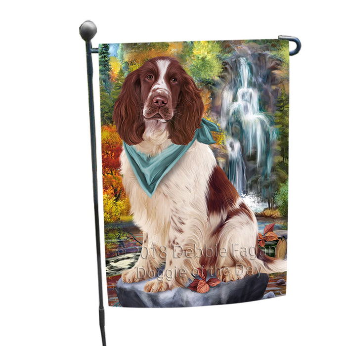 Scenic Waterfall Springer Spaniel Dog Garden Flag GFLG54879