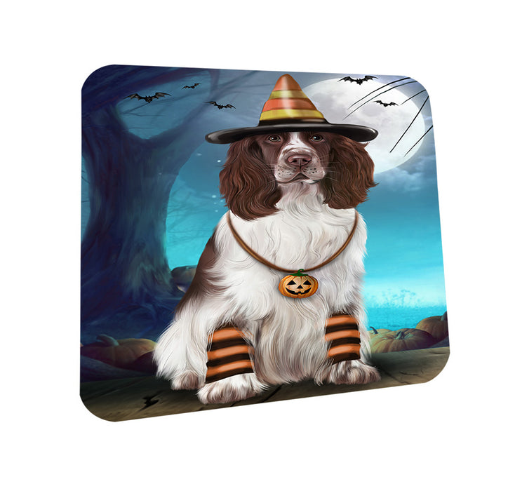 Happy Halloween Trick or Treat Springer Spaniel Dog Coasters Set of 4 CST54491