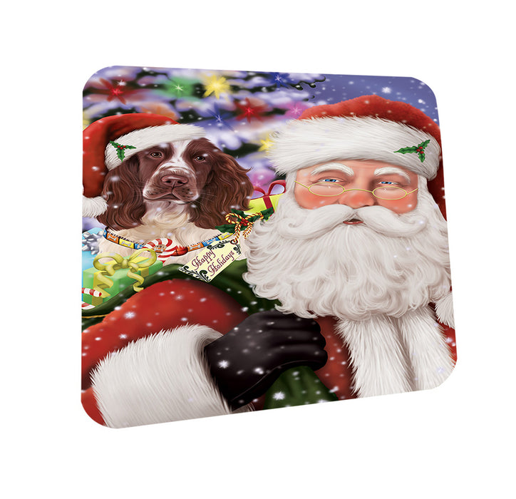 Santa Carrying Springer Spaniel Dog and Christmas Presents Coasters Set of 4 CST55494