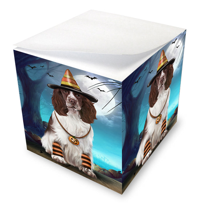 Happy Halloween Trick or Treat Springer Spaniel Dog Note Cube NOC56179