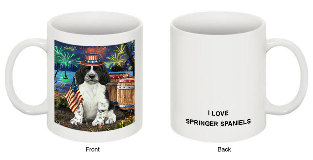 4th of July Independence Day Firework Springer Spaniel Dog Coffee Mug MUG49485