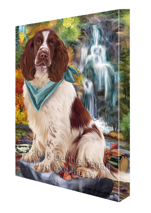 Scenic Waterfall Springer Spaniel Dog Canvas Print Wall Art Décor CVS111203