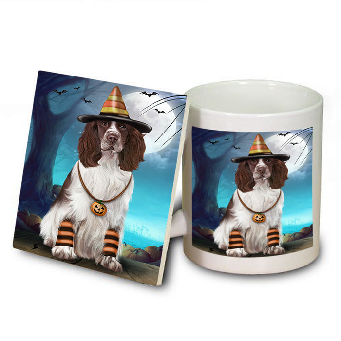 Happy Halloween Trick or Treat Springer Spaniel Dog Mug and Coaster Set MUC54525