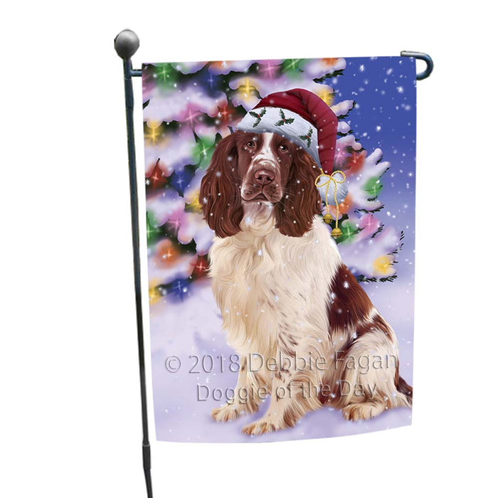 Winterland Wonderland Springer Spaniel Dog In Christmas Holiday Scenic Background Garden Flag GFLG56026