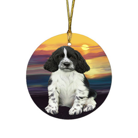 Springer Spaniel Dog Round Flat Christmas Ornament RFPOR54757