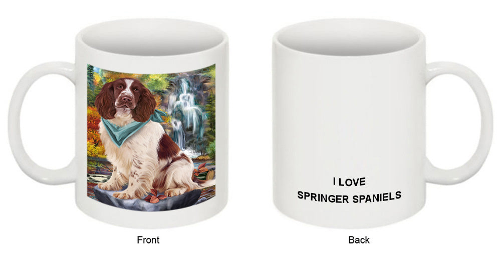 Scenic Waterfall Springer Spaniel Dog Coffee Mug MUG50087