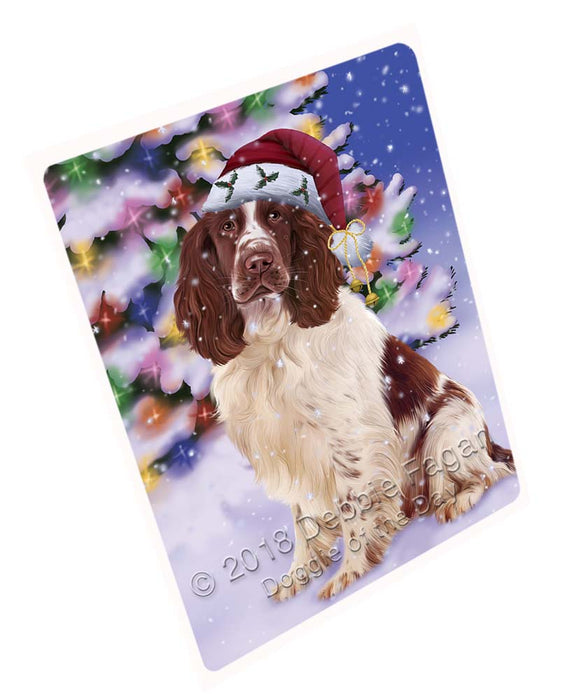 Winterland Wonderland Springer Spaniel Dog In Christmas Holiday Scenic Background Cutting Board C72336