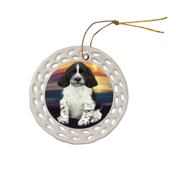 Springer Spaniel Dog Ceramic Doily Ornament DPOR54766
