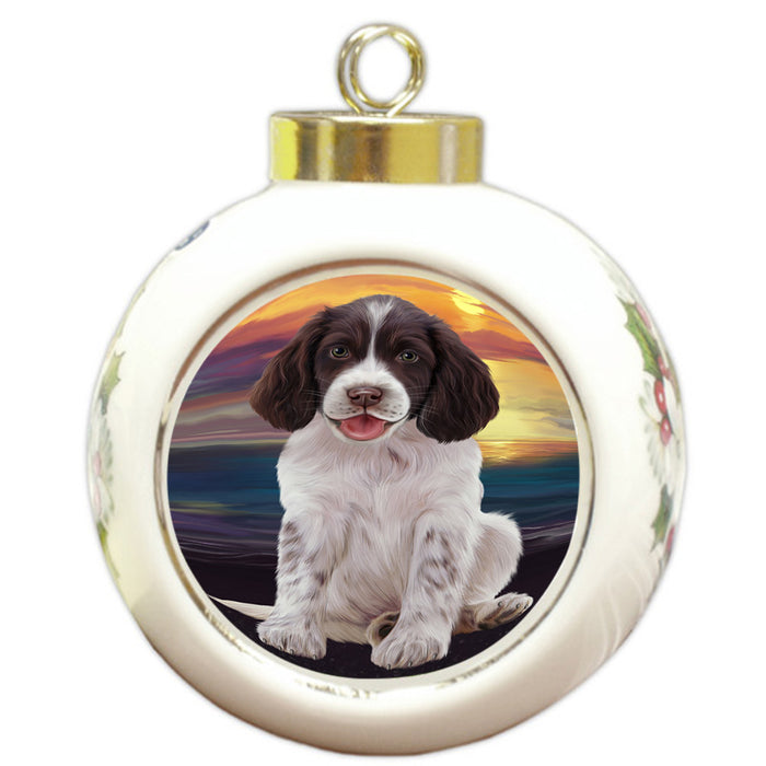 Springer Spaniel Dog Round Ball Christmas Ornament RBPOR54767