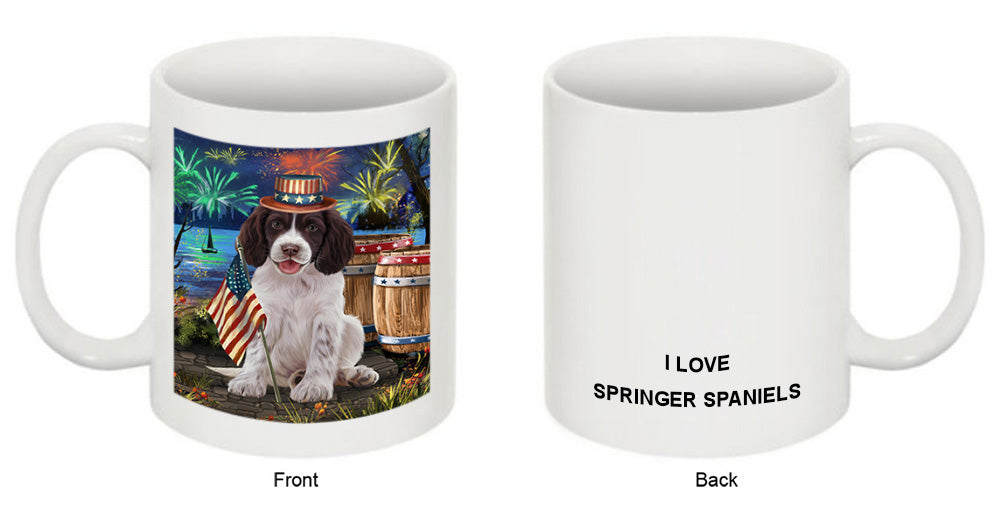 4th of July Independence Day Firework Springer Spaniel Dog Coffee Mug MUG49486