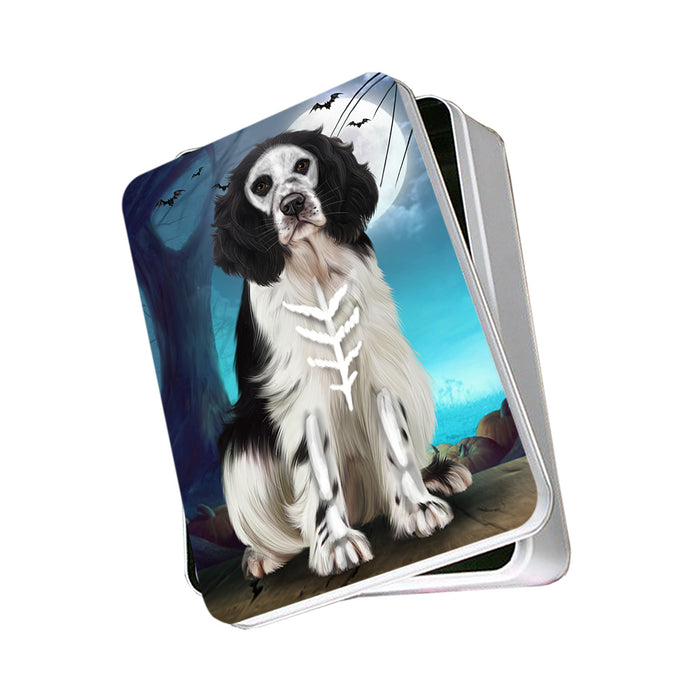 Happy Halloween Trick or Treat Springer Spaniel Dog Photo Storage Tin PITN54477