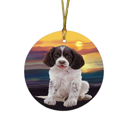 Springer Spaniel Dog Round Flat Christmas Ornament RFPOR54758