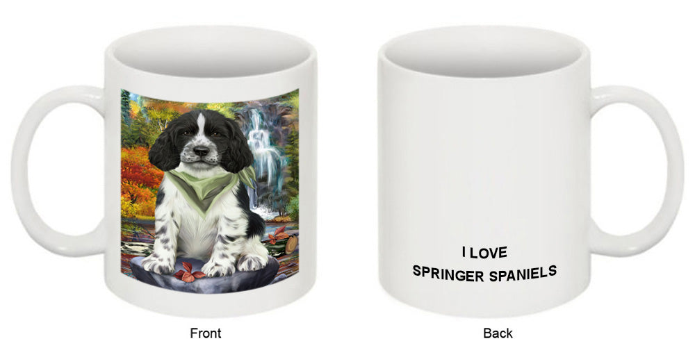 Scenic Waterfall Springer Spaniel Dog Coffee Mug MUG50088