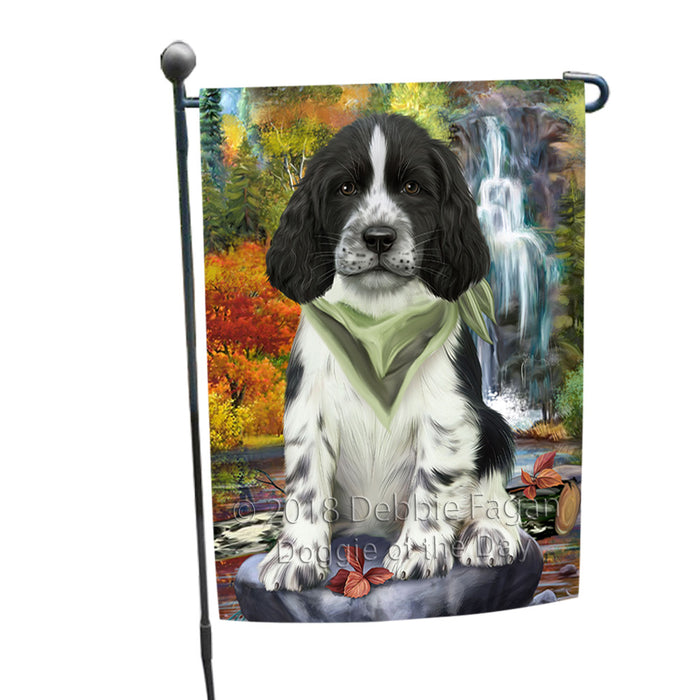 Scenic Waterfall Springer Spaniel Dog Garden Flag GFLG54880