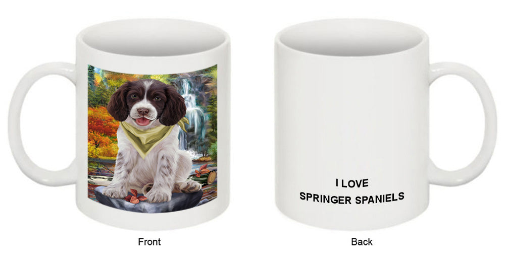 Scenic Waterfall Springer Spaniel Dog Coffee Mug MUG50089