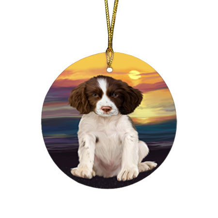Springer Spaniel Dog Round Flat Christmas Ornament RFPOR54759