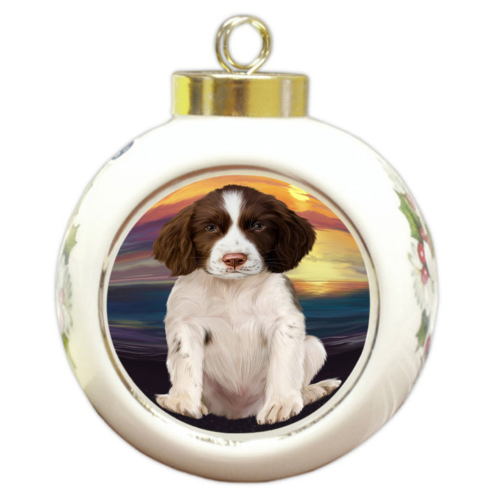 Springer Spaniel Dog Round Ball Christmas Ornament RBPOR54768