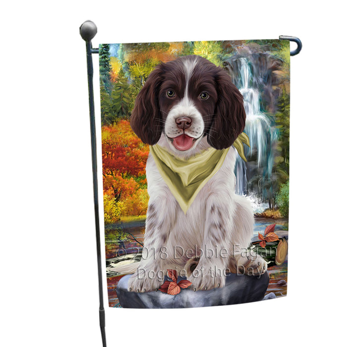 Scenic Waterfall Springer Spaniel Dog Garden Flag GFLG54881