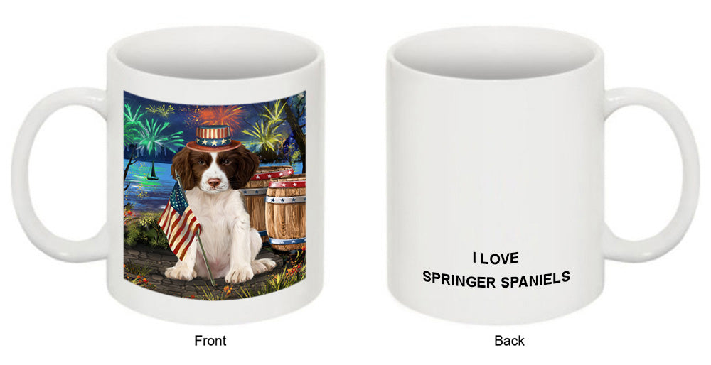 4th of July Independence Day Firework Springer Spaniel Dog Coffee Mug MUG49487