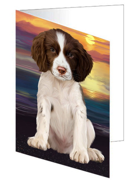 Springer Spaniel Dog Handmade Artwork Assorted Pets Greeting Cards and Note Cards with Envelopes for All Occasions and Holiday Seasons GCD68333