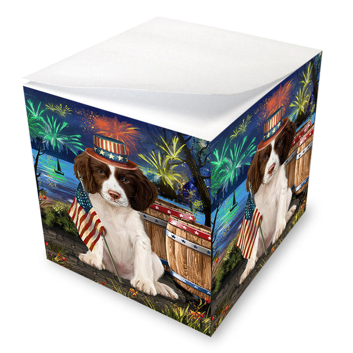 4th of July Independence Day Firework Springer Spaniel Dog Note Cube NOC55735