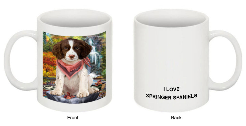 Scenic Waterfall Springer Spaniel Dog Coffee Mug MUG50090