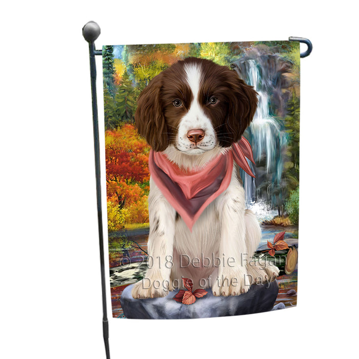 Scenic Waterfall Springer Spaniel Dog Garden Flag GFLG54882