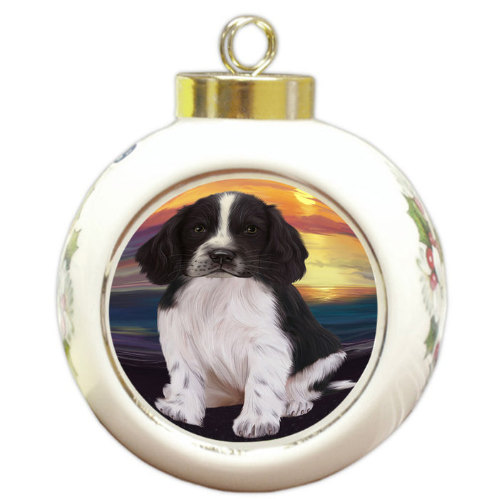 Springer Spaniel Dog Round Ball Christmas Ornament RBPOR54769
