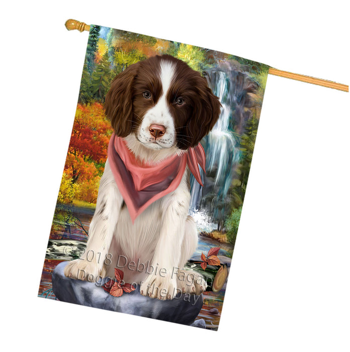 Scenic Waterfall Springer Spaniel Dog House Flag FLG55018