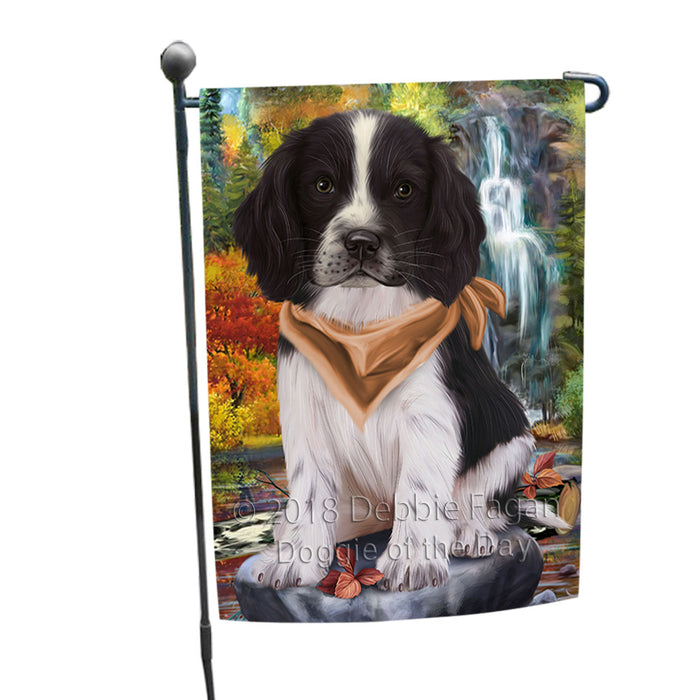 Scenic Waterfall Springer Spaniel Dog Garden Flag GFLG54883