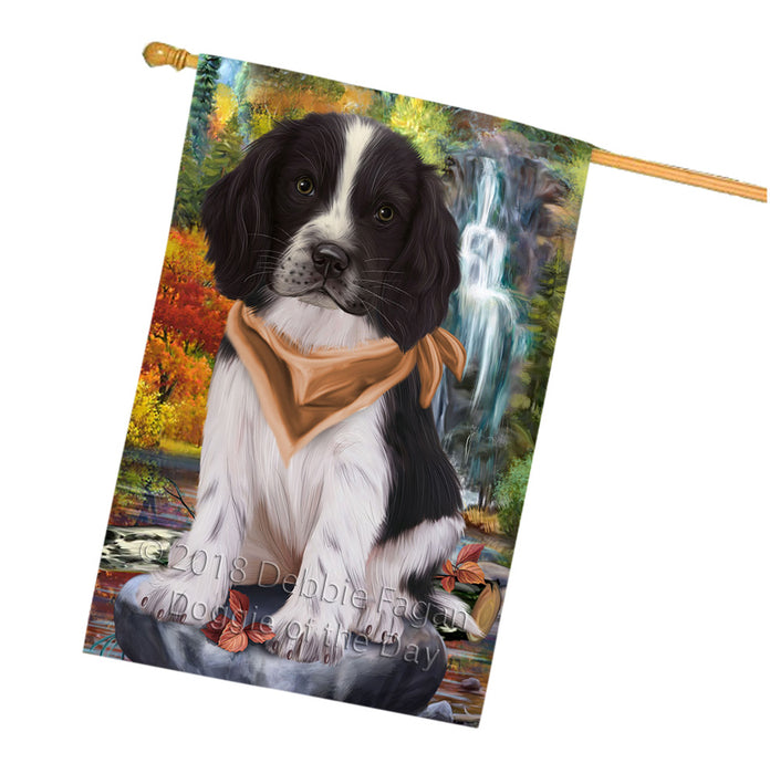 Scenic Waterfall Springer Spaniel Dog House Flag FLG55019
