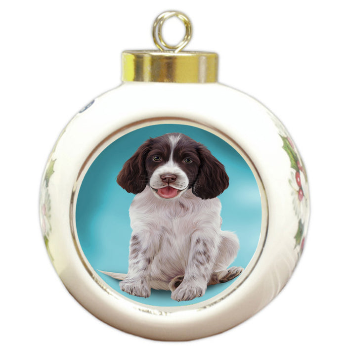 Springer Spaniel Dog Round Ball Christmas Ornament RBPOR54770