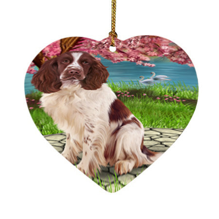 Springer Spaniel Dog Heart Christmas Ornament HPOR54771