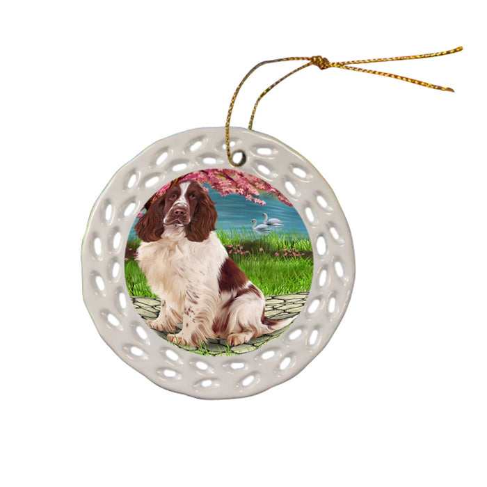 Springer Spaniel Dog Ceramic Doily Ornament DPOR54771