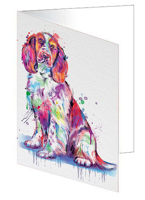 Watercolor Springer Spaniel Dog Handmade Artwork Assorted Pets Greeting Cards and Note Cards with Envelopes for All Occasions and Holiday Seasons GCD76838