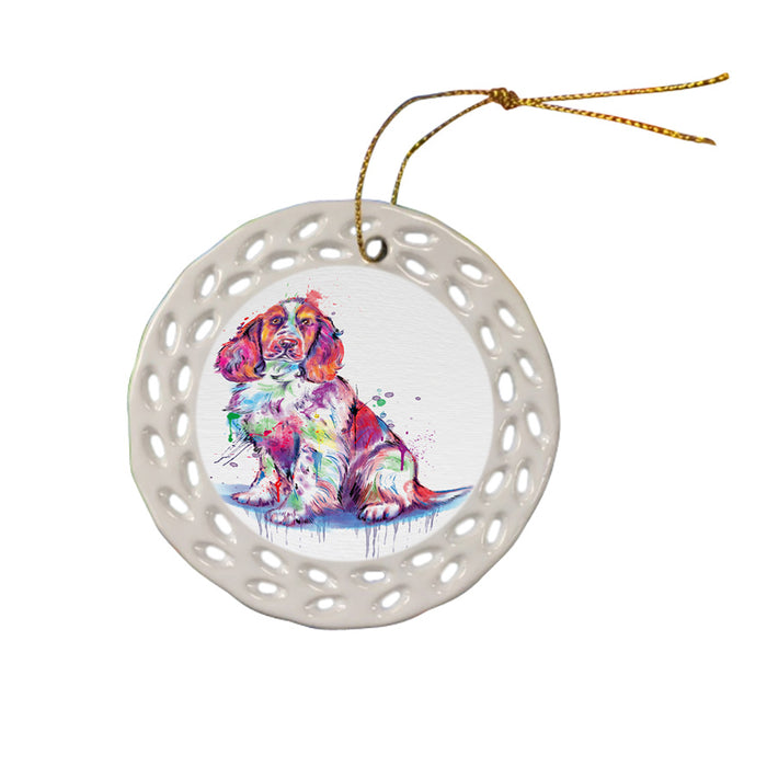 Watercolor Springer Spaniel Dog Ceramic Doily Ornament DPOR57403