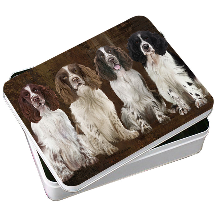 Rustic 4 Springer Spaniels Dog Photo Storage Tin PITN54313